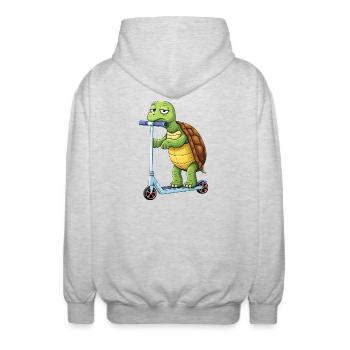 Süße Schildkröte Cartoon Roller Scooter Langweilig - Unisex Kapuzenjacke - Hellgrau meliert - Hinten - AI Model Male 185 light (185cm)