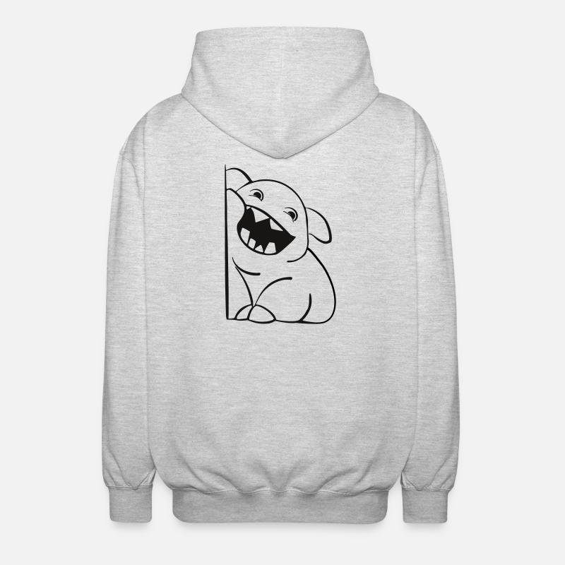 Süßes Monsterchen - Unisex Kapuzenjacke - Hellgrau meliert