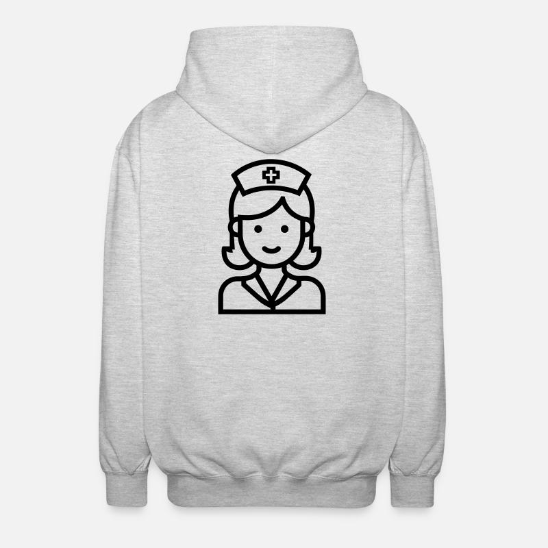 Krankenschwester - Unisex Kapuzenjacke - Hellgrau meliert