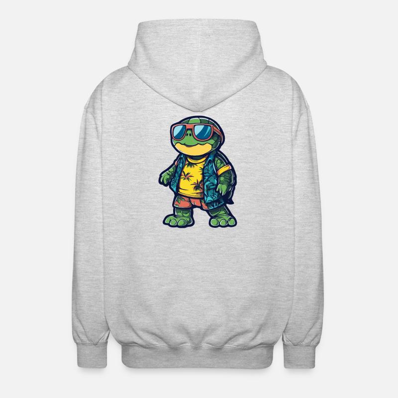 Turtle Comic Holiday - Veste à capuche unisexe - gris clair chiné