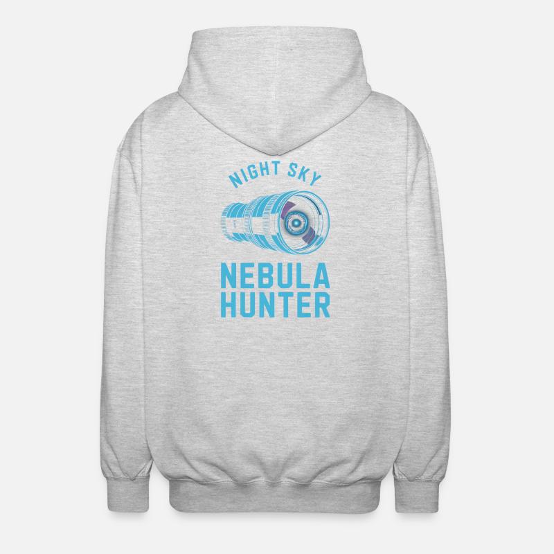 Télescope du ciel nocturne Nebula Hunter - Veste à capuche unisexe - gris clair chiné