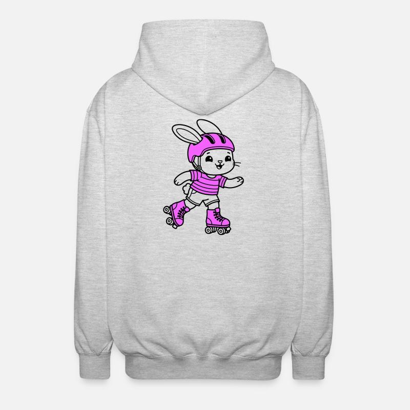 Fille patineuse à roulettes - Veste à capuche unisexe - gris clair chiné