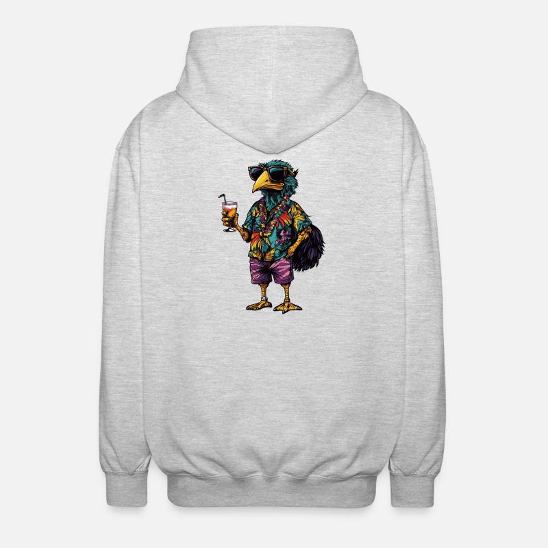 Strauß Comic Sommer - Unisex Kapuzenjacke - Hellgrau meliert