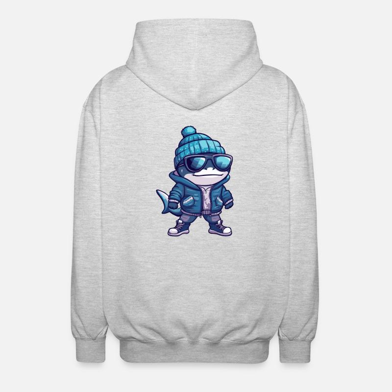 Hai Winter Comic - Unisex Kapuzenjacke - Hellgrau meliert