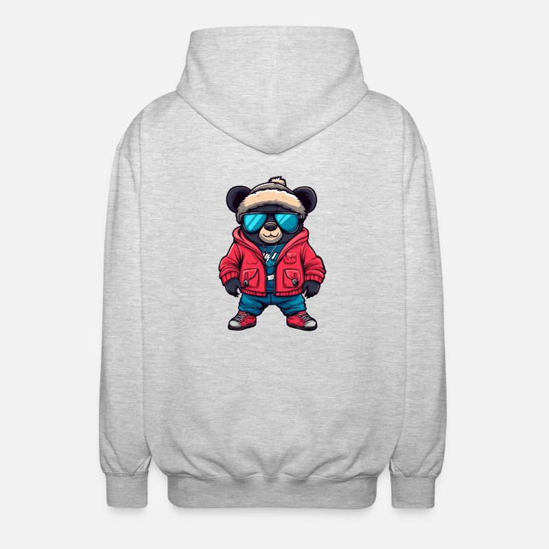 Bande dessinée Bear Cool - Veste à capuche unisexe - gris clair chiné