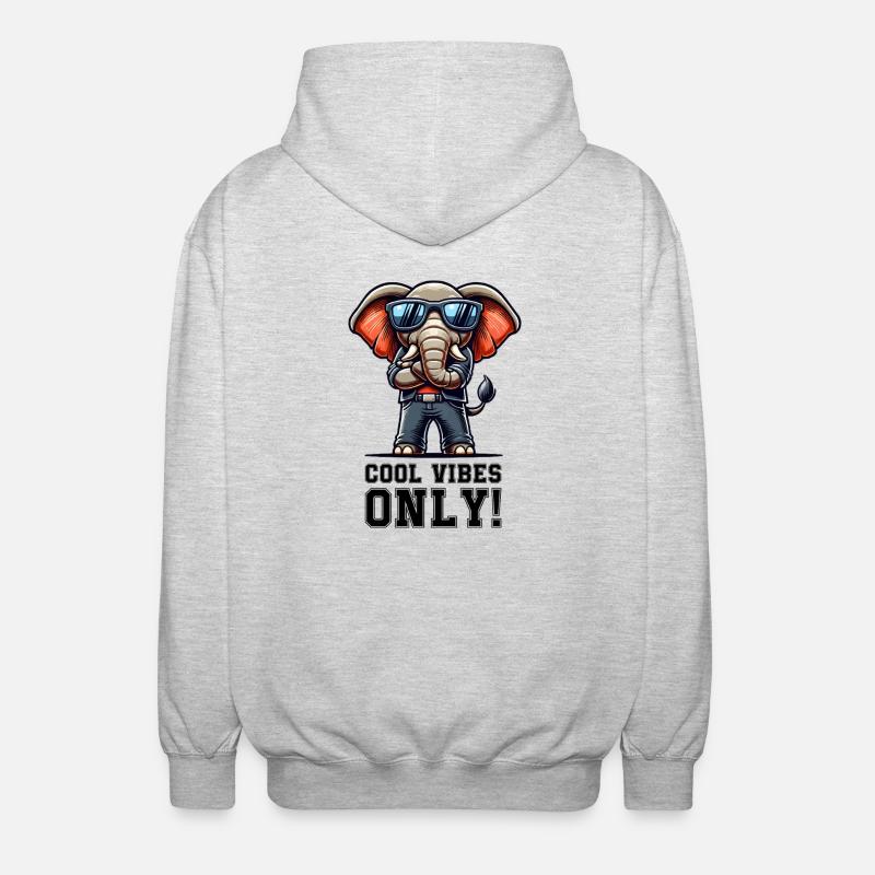 Elefant Comic cool - Unisex Kapuzenjacke - Hellgrau meliert
