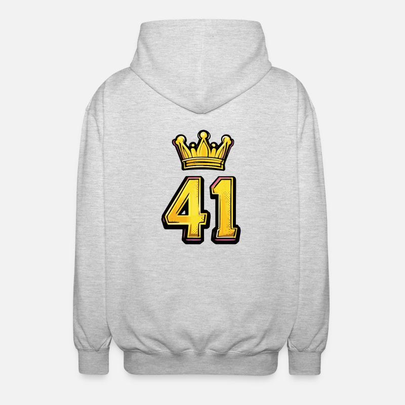 41 Number Crown - Unisex Hooded Jacket - light heather grey