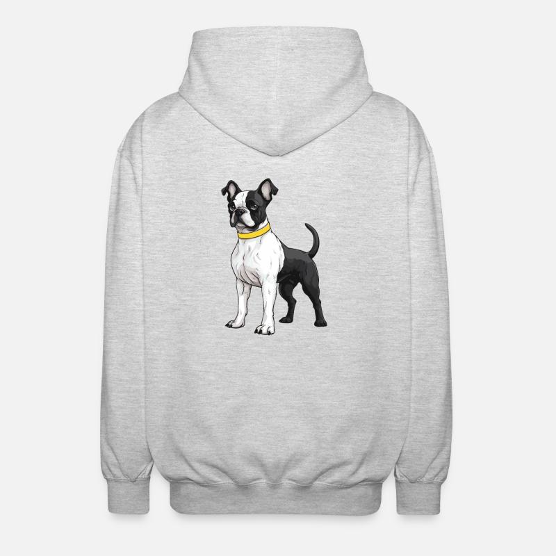 Bouledogue français Chien - Veste à capuche unisexe - gris clair chiné