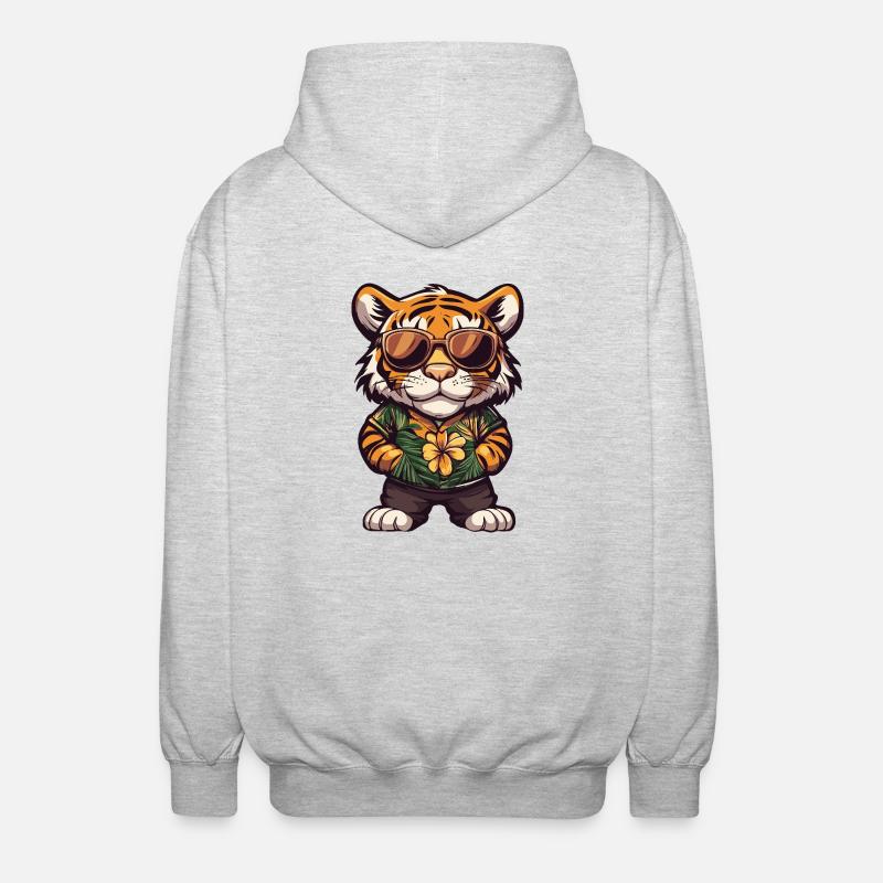 Tiger Comic Drôle d’été - Veste à capuche unisexe - gris clair chiné