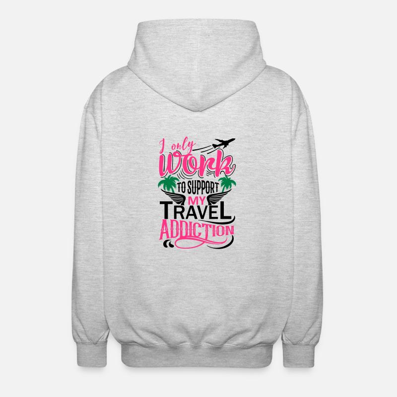 I only work Premium - Unisex Kapuzenjacke - Hellgrau meliert