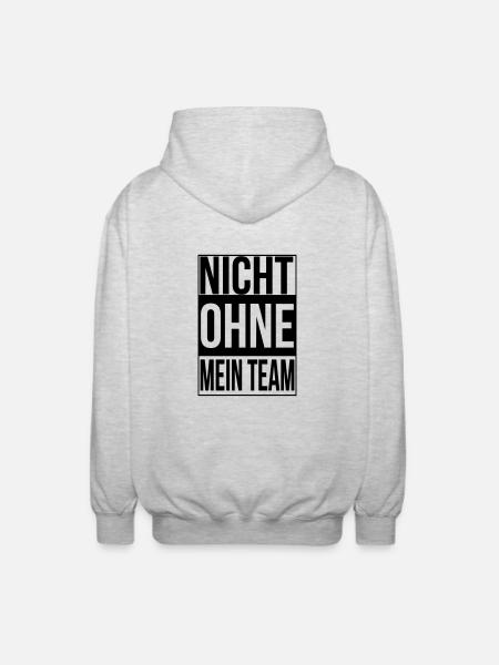 nicht ohne mein team - Unisex Kapuzenjacke - Hellgrau meliert
