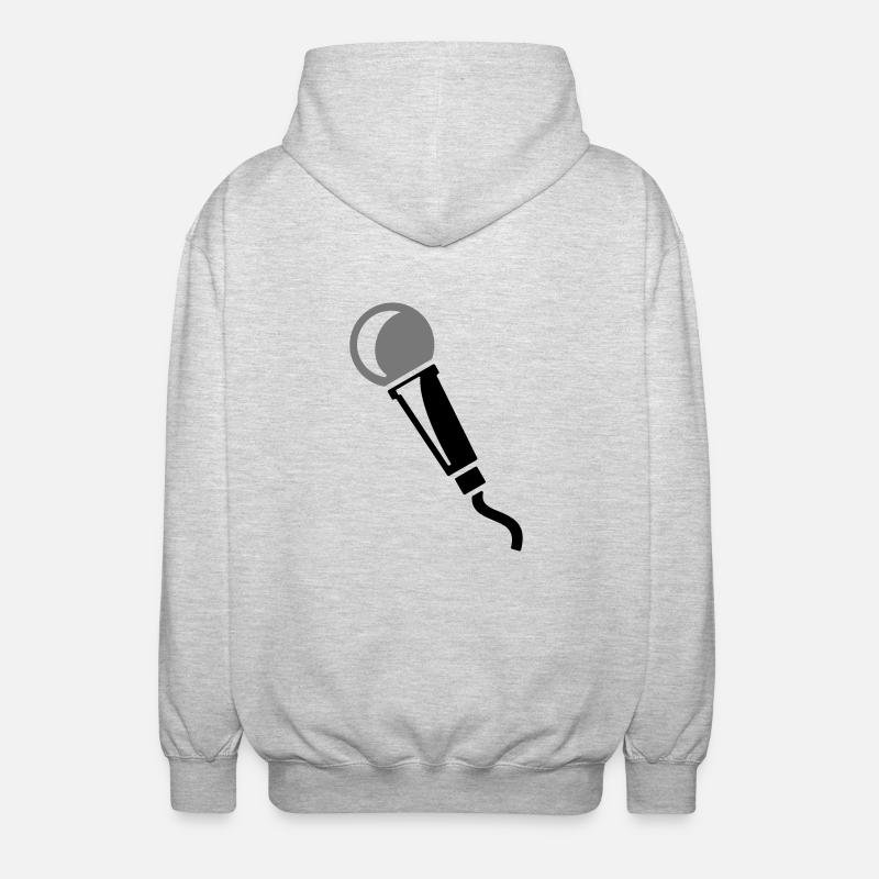 microphone - Veste à capuche unisexe - gris clair chiné