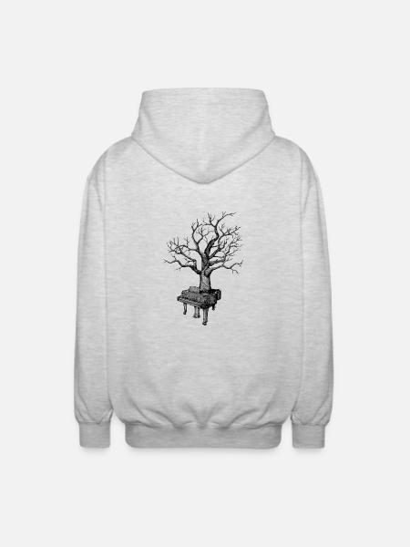 piano - Unisex Hooded Jacket - light heather grey