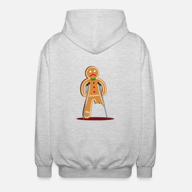 Blessé Lebkuchenann (rouge) - Veste à capuche unisexe - gris clair chiné