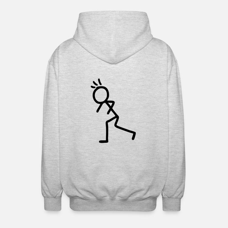 Strichmännchen - laufen - Unisex Kapuzenjacke - Hellgrau meliert