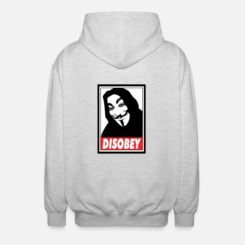 discobey anonymous - Veste à capuche unisexe - gris clair chiné