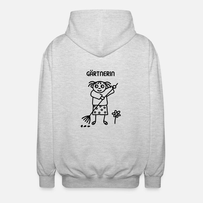 Gärtnerin Gartenarbeit - Unisex Kapuzenjacke - Hellgrau meliert