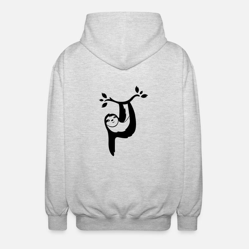 faultier_01 - Unisex Kapuzenjacke - Hellgrau meliert