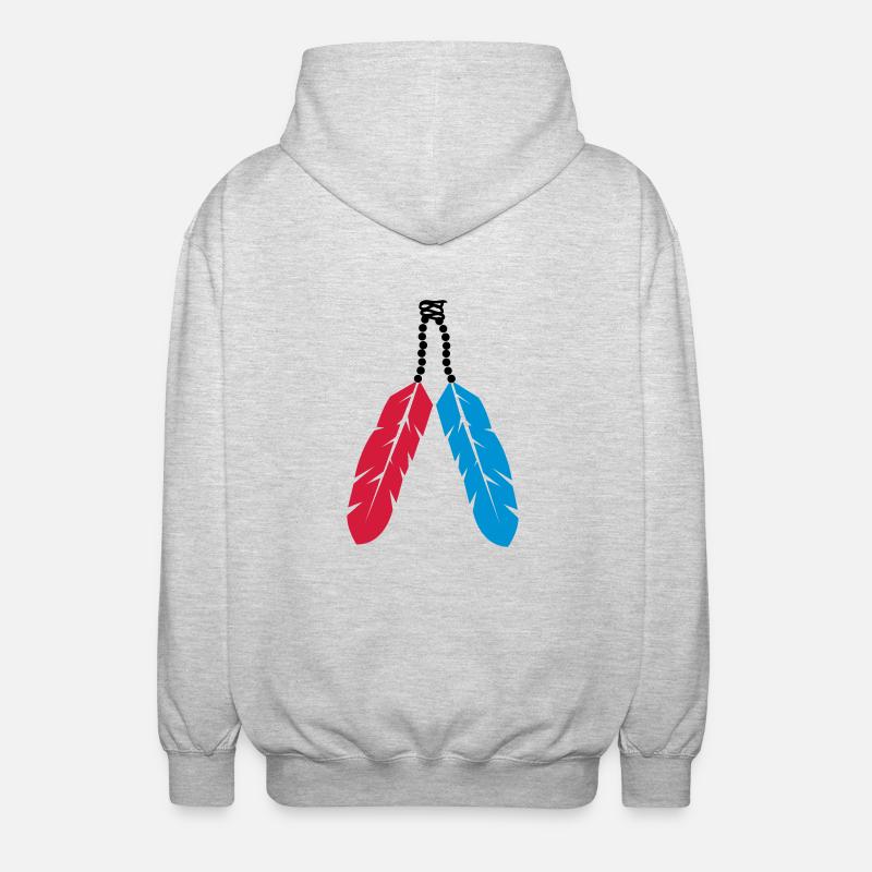 federn_002 - Unisex Kapuzenjacke - Hellgrau meliert