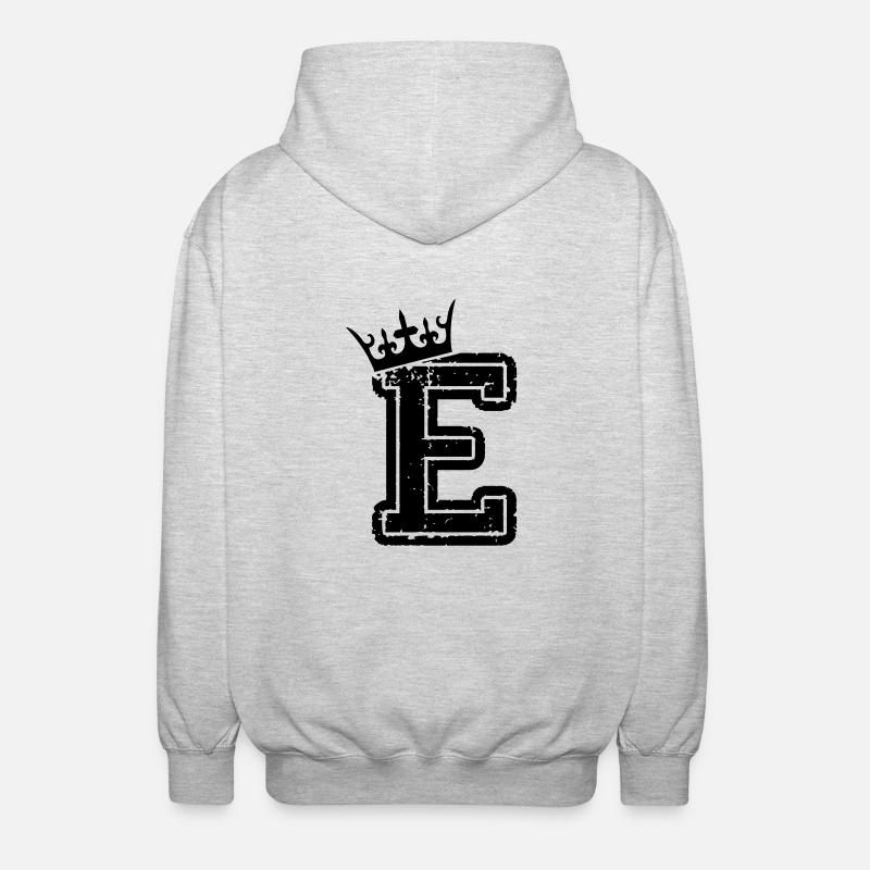 buchstabe_e_king - Unisex Kapuzenjacke - Hellgrau meliert