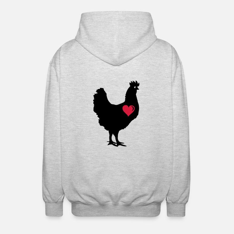 chicken_love_2 - Veste à capuche unisexe - gris clair chiné