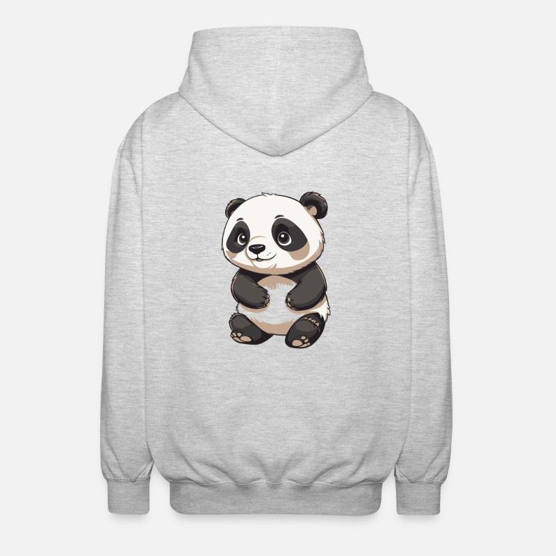 Panda mignon - Conception d’animaux - Veste à capuche unisexe - gris clair chiné