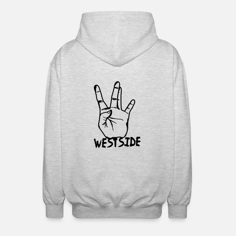 westcoast hand - Unisex Kapuzenjacke - Hellgrau meliert