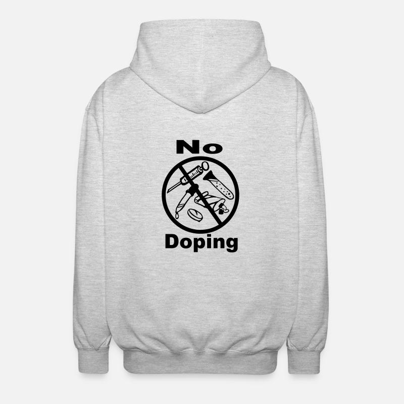 No doping - 1farb - Unisex Kapuzenjacke - Hellgrau meliert