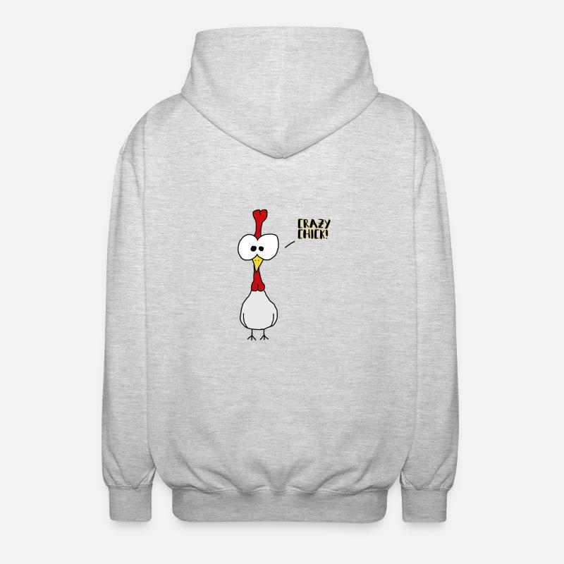 Crazy Chick - Unisex Kapuzenjacke - Hellgrau meliert