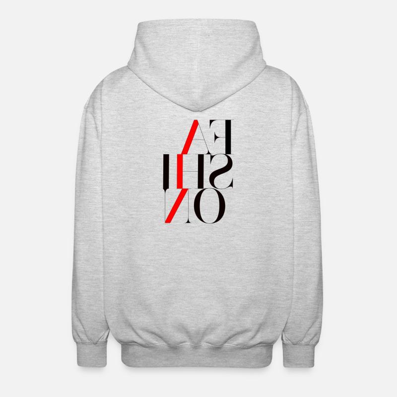 Graphiquement puissant avec un éclair rouge - Veste à capuche unisexe - gris clair chiné