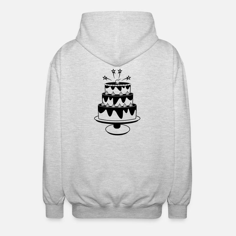 Gâteau d’anniversaire avec des étoiles - Veste à capuche unisexe - gris clair chiné
