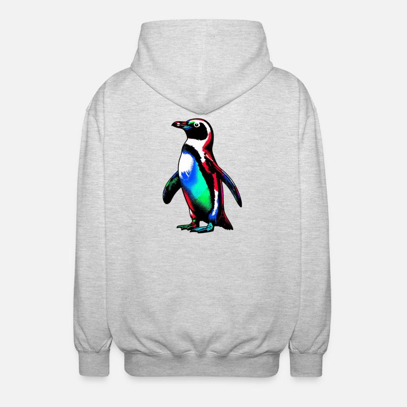Pingouin - Veste à capuche unisexe - gris clair chiné