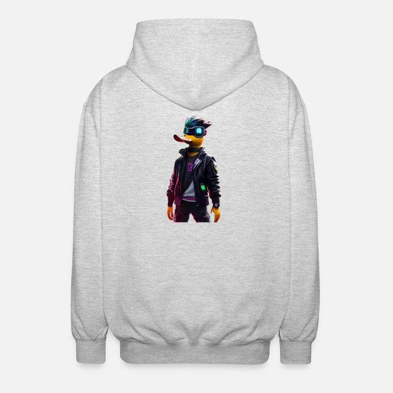 Design Numérique Cyber Pato Duck - Veste à capuche unisexe - gris clair chiné