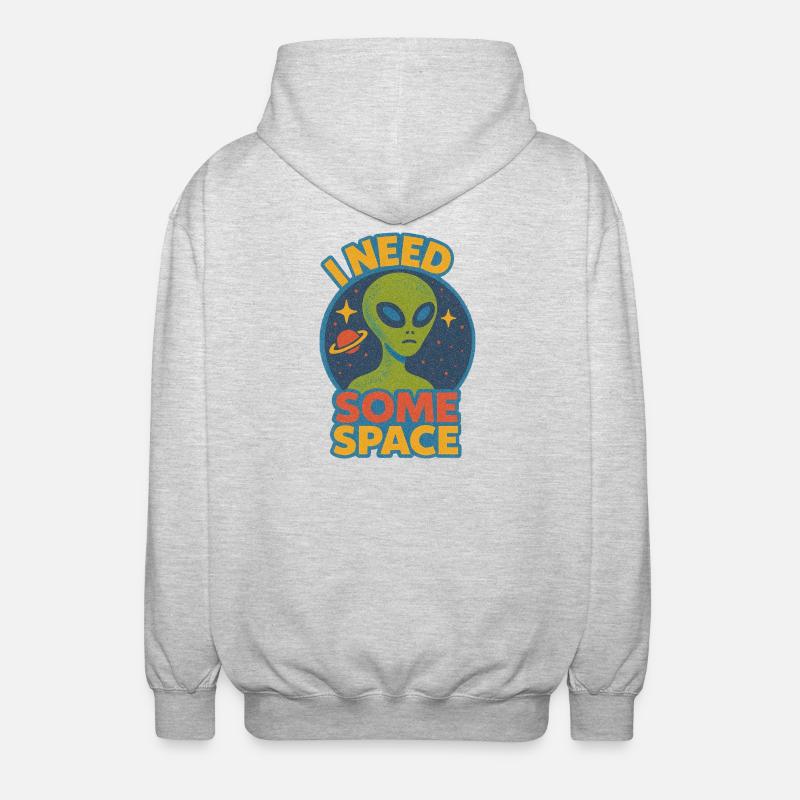 I Need Some Space Alien Tee - Unisex Hooded Jacket - light heather grey