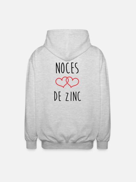 Zinc Wedding 76 Years - Unisex Hooded Jacket - light heather grey