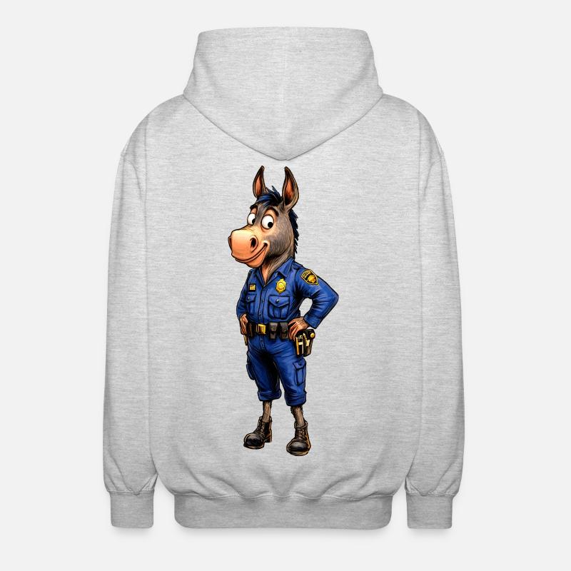 Polizei Esel - Unisex Kapuzenjacke - Hellgrau meliert