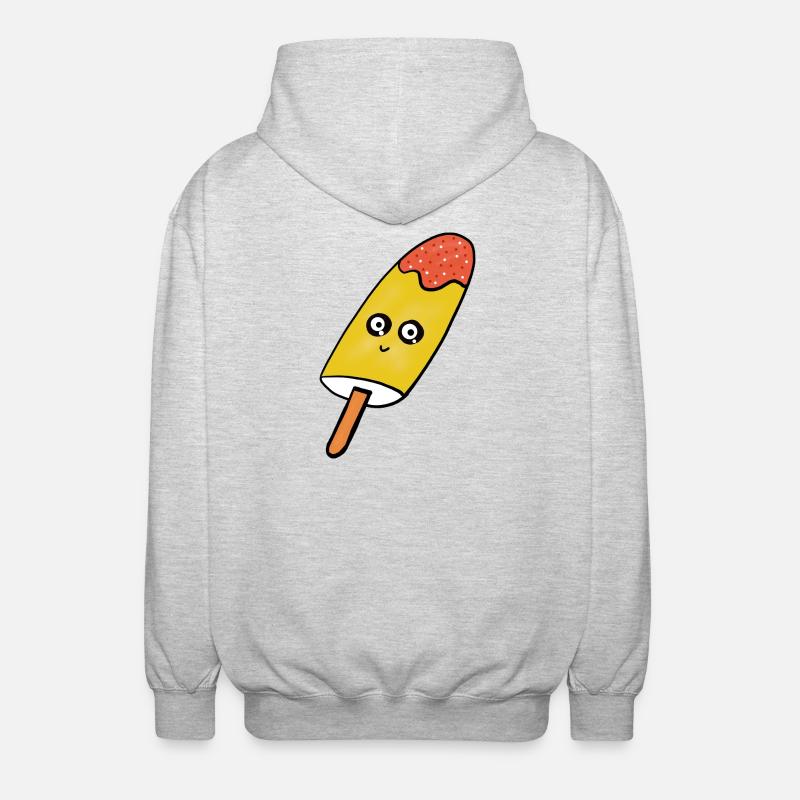 Kawaii  Eis Eiskrem Kinder lustig - Veste à capuche unisexe - gris clair chiné