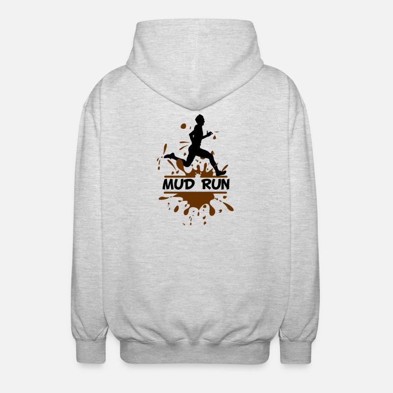 Mud Run Man – Modder Runner - Unisex Hooded Jacket - light heather grey