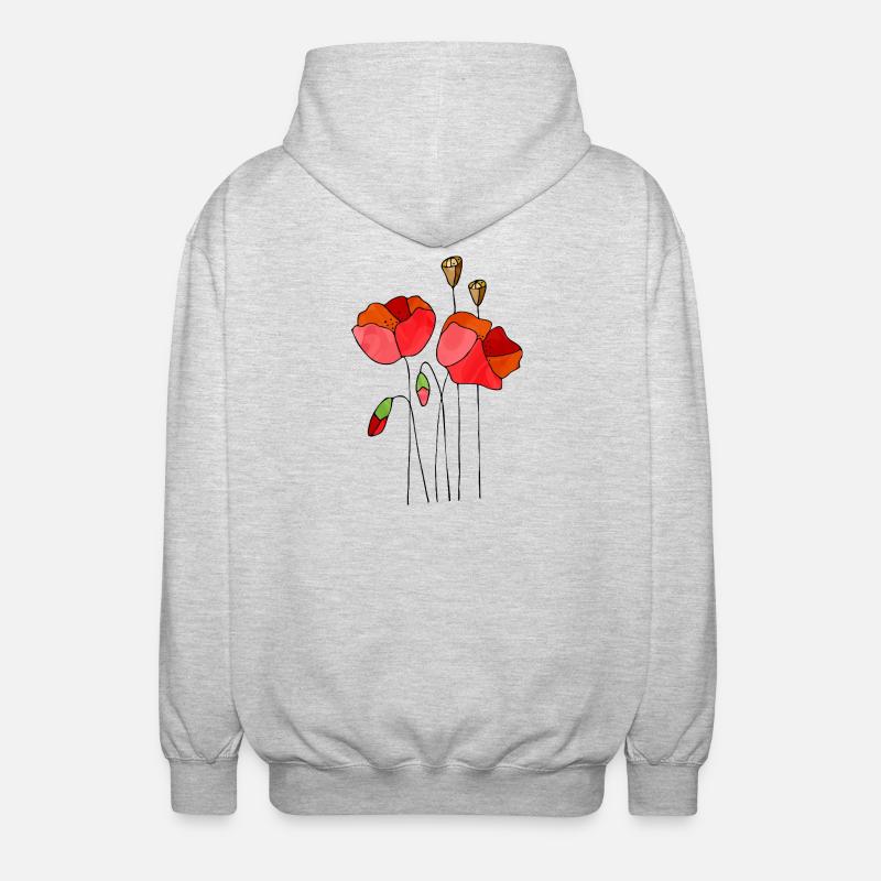 Fleur - Veste à capuche unisexe - gris clair chiné