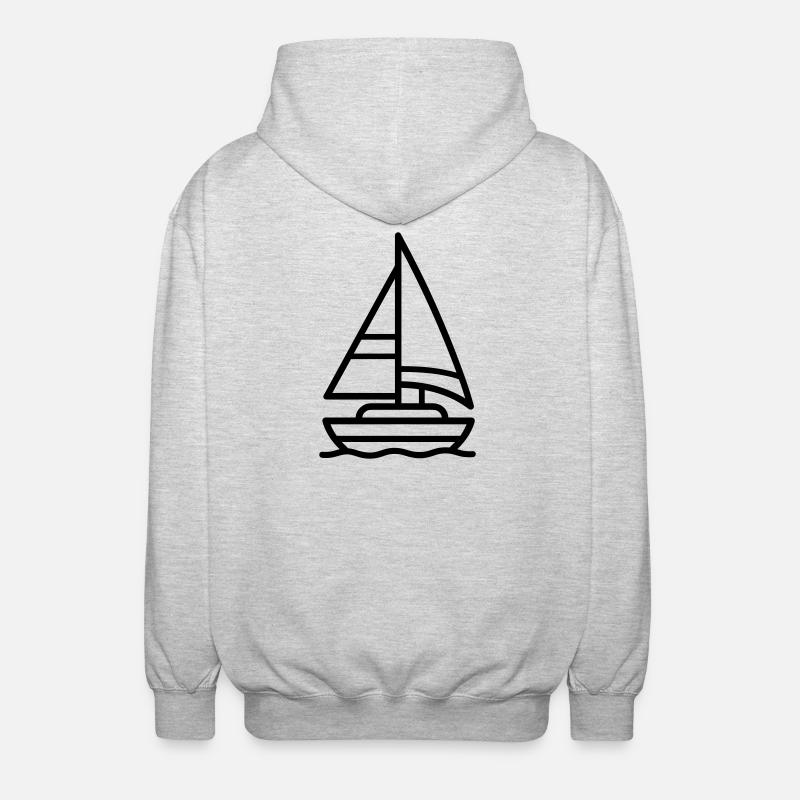 sailing ship - Unisex Hooded Jacket - light heather grey