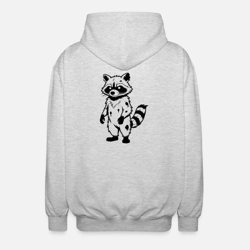 Zombie-Waschbär - Unisex Kapuzenjacke - Hellgrau meliert