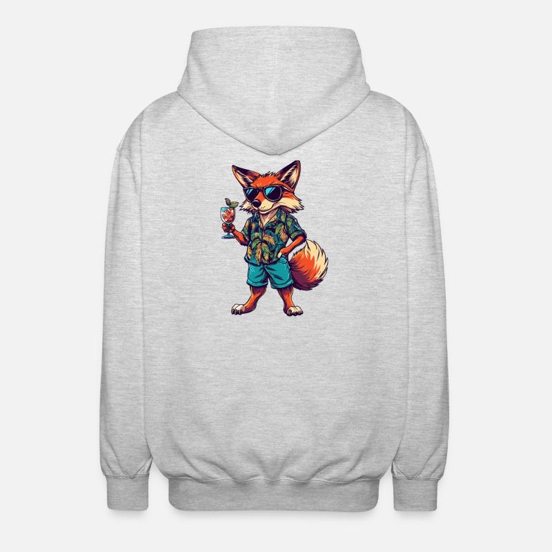 Fuchs Comic Sommer - Unisex Kapuzenjacke - Hellgrau meliert