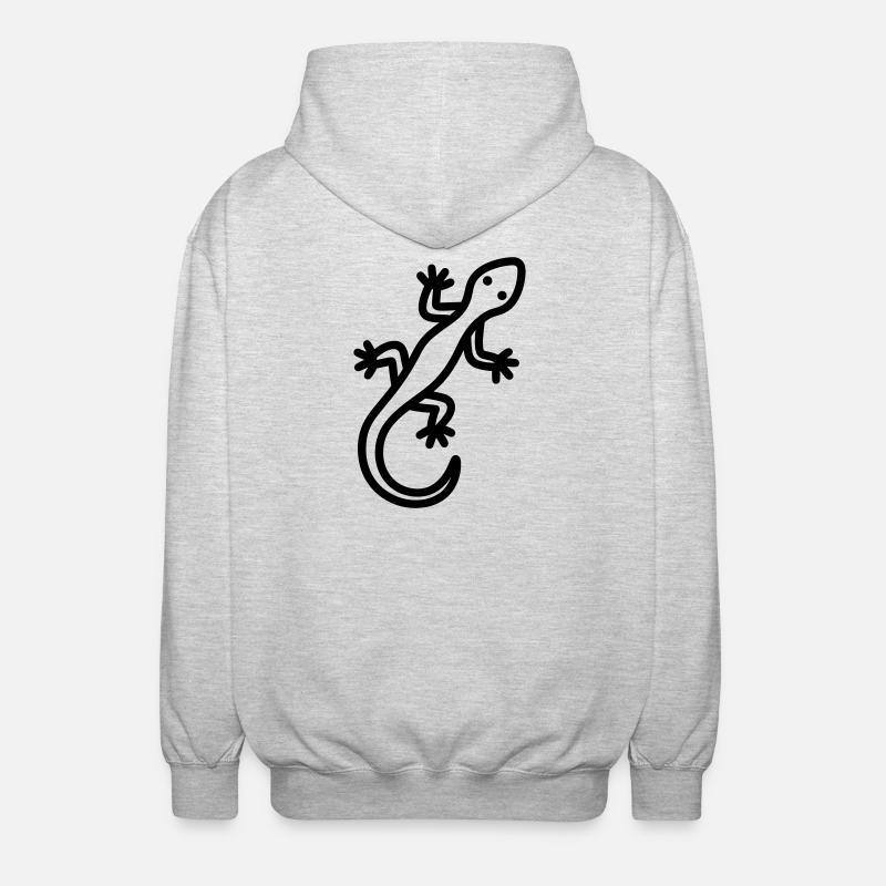 Eidechse - Unisex Kapuzenjacke - Hellgrau meliert