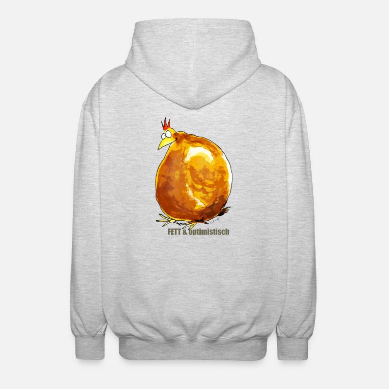Fett & Optimistisch - Unisex Kapuzenjacke - Hellgrau meliert