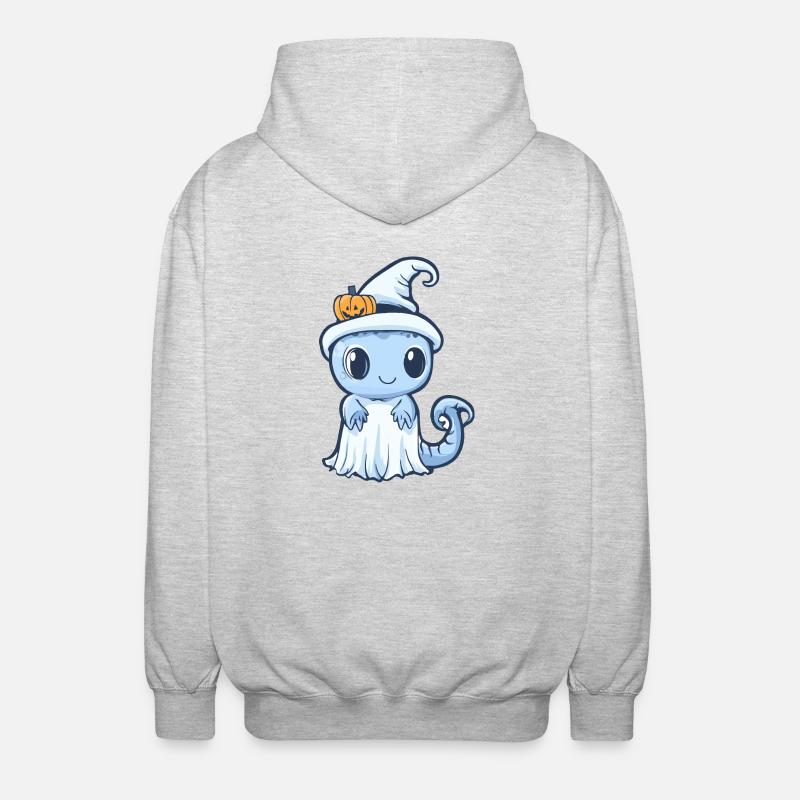Echse Halloween Comic Geist - Unisex Kapuzenjacke - Hellgrau meliert