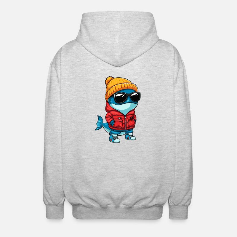 Whale Winter Comic - Unisex Hooded Jacket - light heather grey