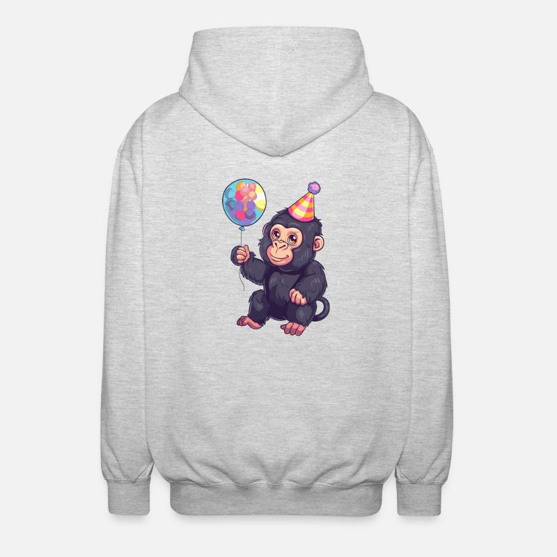 Gorille Anniversaire Bébé - Veste à capuche unisexe - gris clair chiné