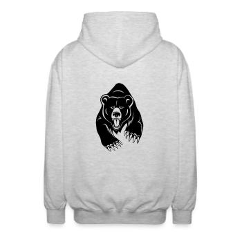 bear - Veste à capuche unisexe - gris clair chiné - Dos - AI Model Male 185 light (185cm)