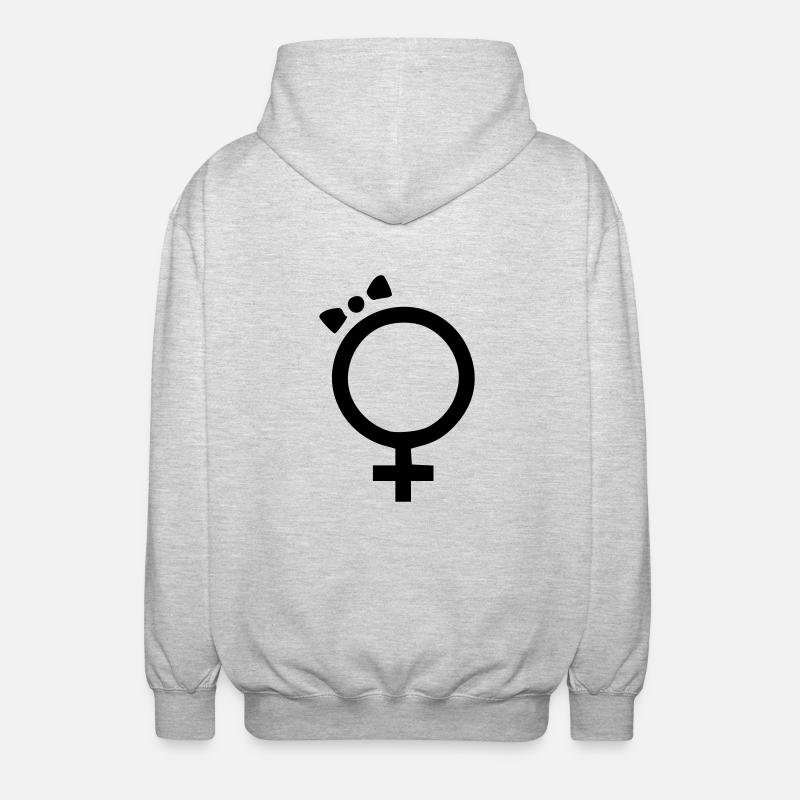 Geschlechtzeichen weibli - Unisex Hooded Jacket - light heather grey