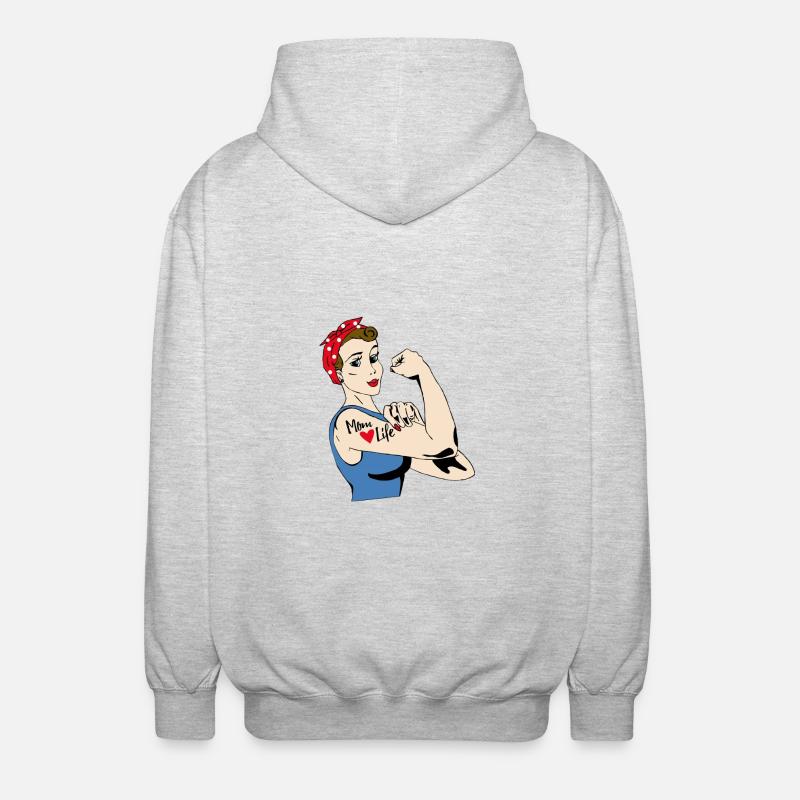 La vie de maman - Veste à capuche unisexe - gris clair chiné